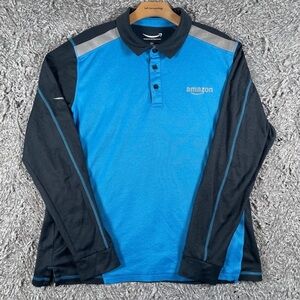 Amazon employee Men's active Polo Shirt size Large long sleeve work wear reflect